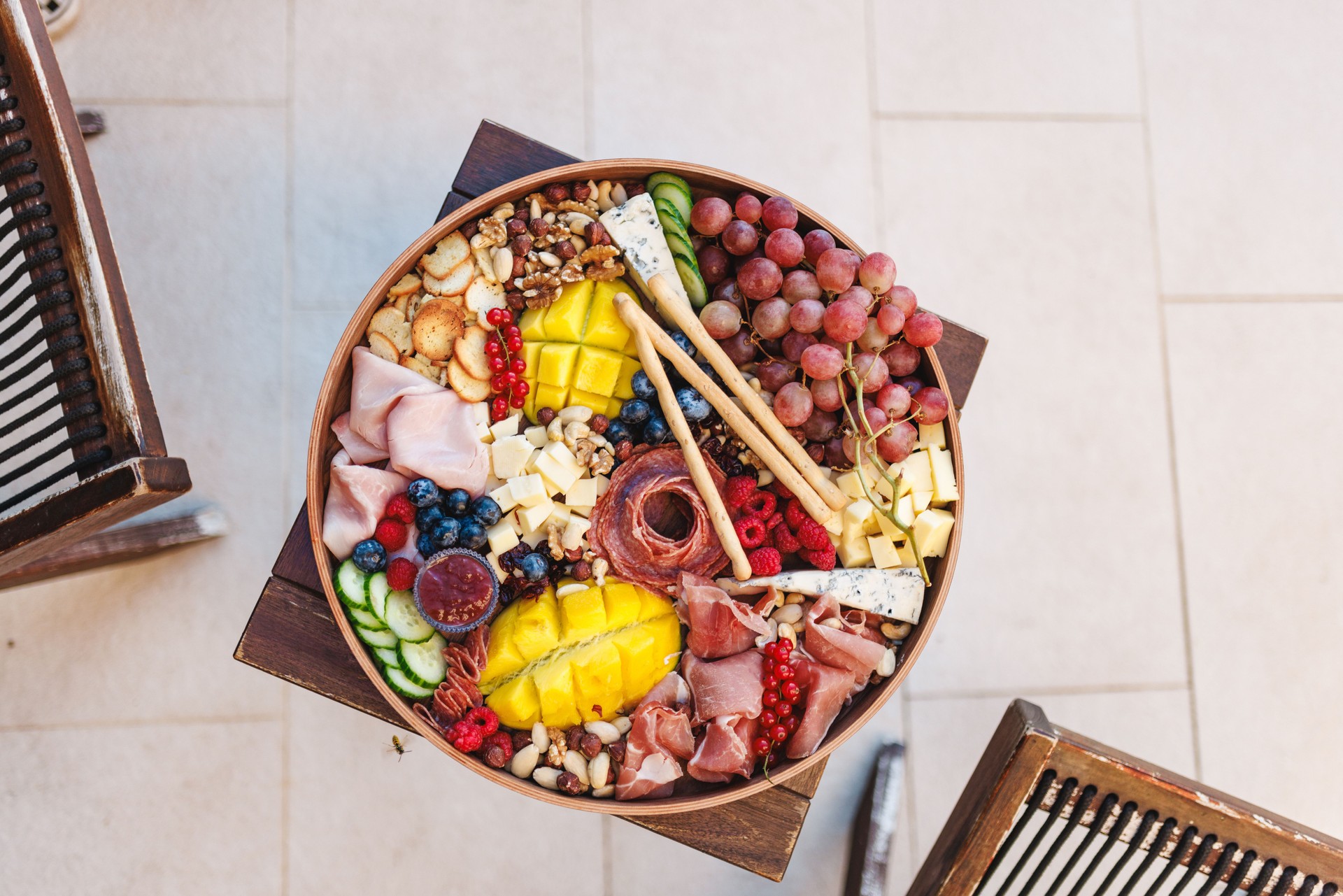 Delicious Charcuterie Board Outdoors